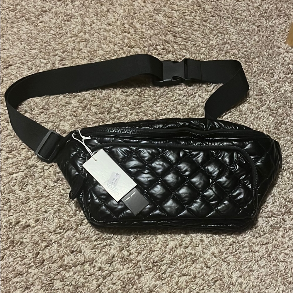Quilted Black Belt Bag